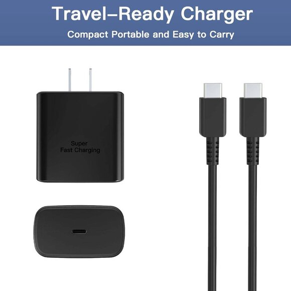 45W 2-Pack Fast USB C Charger with 6FT Cable for Galaxy S25/S24/S23/S22/S21, - Picture 7 of 7